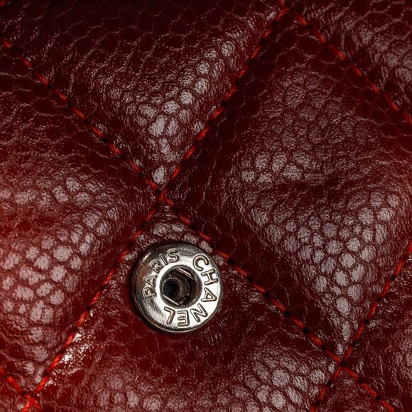 Chanel Red Caviar Leather Quilted Card Holder - Picture 7 of 11